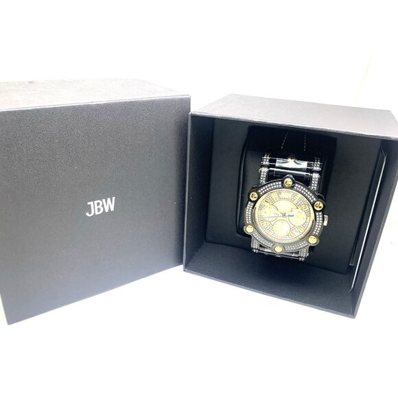 JBW Men's Watch JB-6215-10B 10 YR Anniversary Phantom 1.96ctw Diamond Quartz - Picture 3 of 15